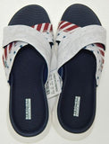 Skechers On-The-Go 600 Unity Size US 10 M EU 40 Women's Slide Sandals White/Navy - Texas Shoe Shop