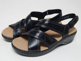 Clarks Lexi Pearl Size US 8.5 W WIDE EU 39.5 Womens Leather Heeled Sandals Black