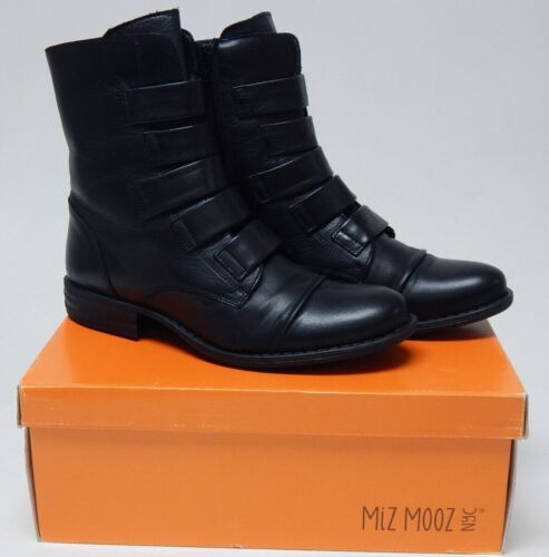 Miz Mooz Leighton Sz EU 39 W (US 8.5-9 W WIDE) Women's Leather Strap Combat Boot