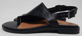 Vionic Ella Size 6.5 M EU 37.5 Women's Leather Toe Loop Slingback Sandals Black