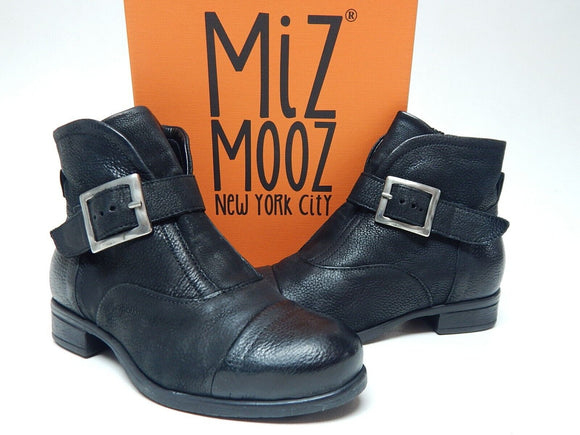 Miz Mooz Siggy Size EU 36 W (US 5.5-6 W WIDE) Women's Leather Ankle Boots Black