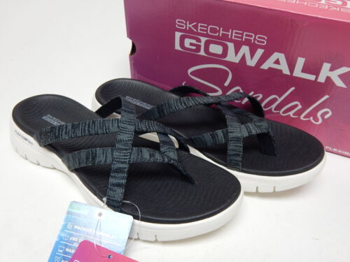 Skechers On-The-Go 600 Dainty Size 8 M EU 38 Women's Strappy Sandals Black/Gray