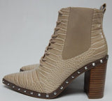 Charles David Debate Size US 8 M Women's Pointed Toe Studded Ankle Booties Nude