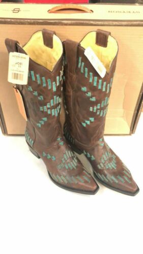 Stetson Madeline Size 8.5 M Women's Leather Western Boots Brown 12-021-6105-0926