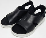 OTBT Whitney Size US 8 M Women's Leather Open Toe Wedge Sandals Black 19F961 - Texas Shoe Shop