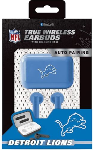 SOAR NFL Bluetooth True Wireless Earbuds with Charging Case Detroit Lions