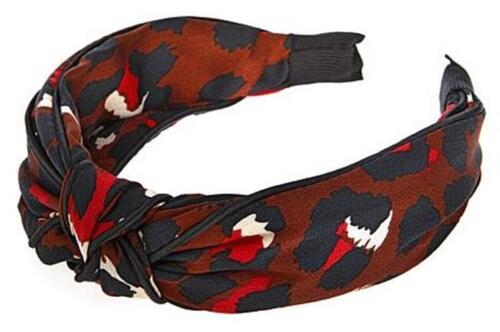 Locks & Mane Fashion Wide Knotted Headband Brown Leopard Print