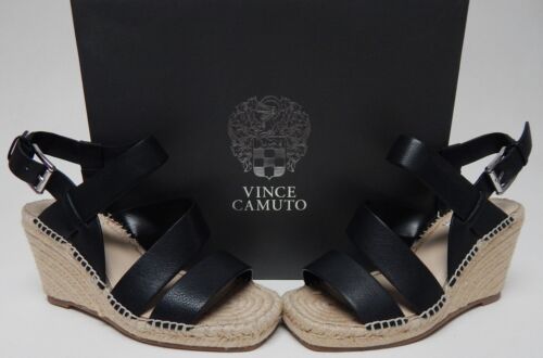 Vince Camuto Martissy Sz 6 W WIDE EU 36.5 Women Leather Espadrille Wedge Sandals