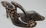 Nine West Ido 3 Size 9 M Women's High Stiletto Heel Slide Sandals Black Leopard