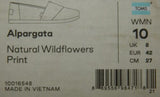 TOMS Alpargata Size US 10 M EU 42 Women's Loafers Natural Wildflowers 10016548