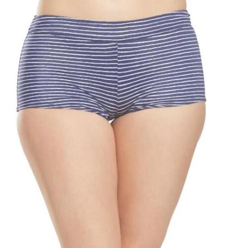 prAna Raya Size Small (S) Mid-Rise Boy-Short Swimsuit Bottom Blue Anchor Stripe