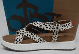 OTBT Springer Sz 9.5 M Women's Leather Strappy Platform Sandals Dalmation Print