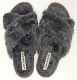 Lucky Brand Marana Size US 9 M Women's Furry Crisscross Slide Sandals Graphite