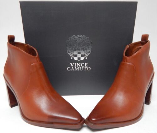 Vince Camuto Winndie Size 6.5 M EU 37 Women's Leather Ankle Booties Warm Caramel