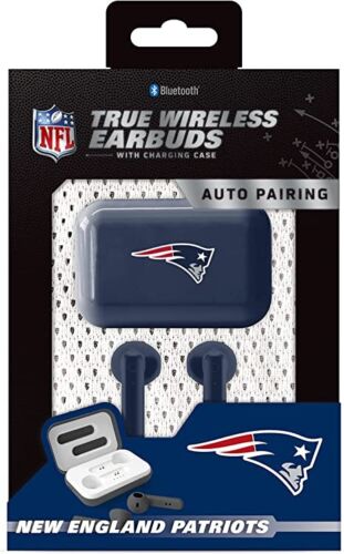 SOAR NFL Bluetooth True Wireless Earbuds with Charging Case New England Patriots