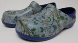 Bellport Gardens S087 Size US 11 M EU 45 Men's Casual Slip-On Clogs Blue Floral