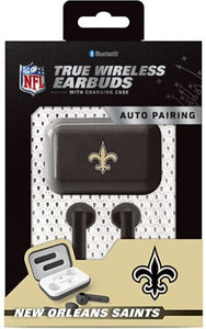 SOAR NFL Bluetooth True Wireless Earbuds with Charging Case New Orleans Saints
