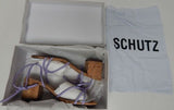 Schutz Suzy Mid Block Size US 8.5 M (B) Women's Lace Strap Sandals Smoky Grape