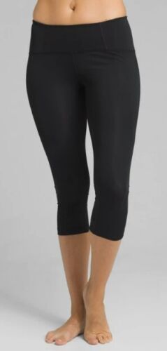 prAna Rai Size Small (S) Mid-Rise Wide Waist Band Fitted Swim Tight Black Solid - Texas Shoe Shop