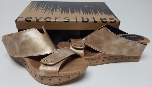 Modzori Argo Size US 6 M EU 37 Women's Reversible Slide Sandals Pearl Gold/Black