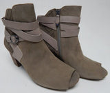 Earthies by Earth Santo Size US 10 B M Women's Suede Peep-Toe Ankle Bootie Taupe