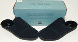 TOMS Nova Leather Wrap Sz 6 M EU 36.5 Women's Suede Faux Fur Mule Black 10014280