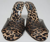 Nine West Ido 3 Size 9 M Women's High Stiletto Heel Slide Sandals Black Leopard