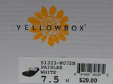 Yellow Box Paislee Size US 7.5 M Women's Floral Sequin Thong Sandals White 51323