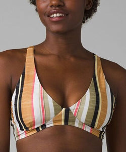 prAna Bianca Size Small (S) Racerback Bralette Bikini Top Gilded Soleil Stripe